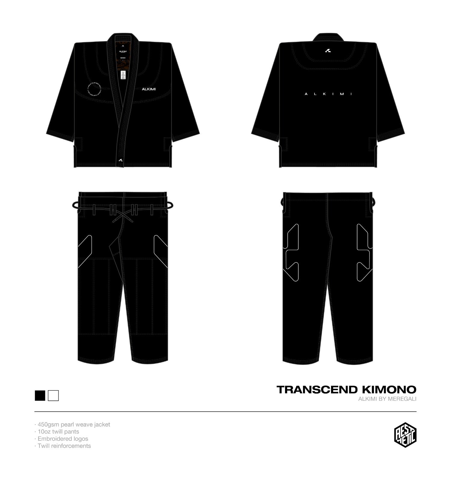 ADULT TRANSCEND KIMONO - BLACK