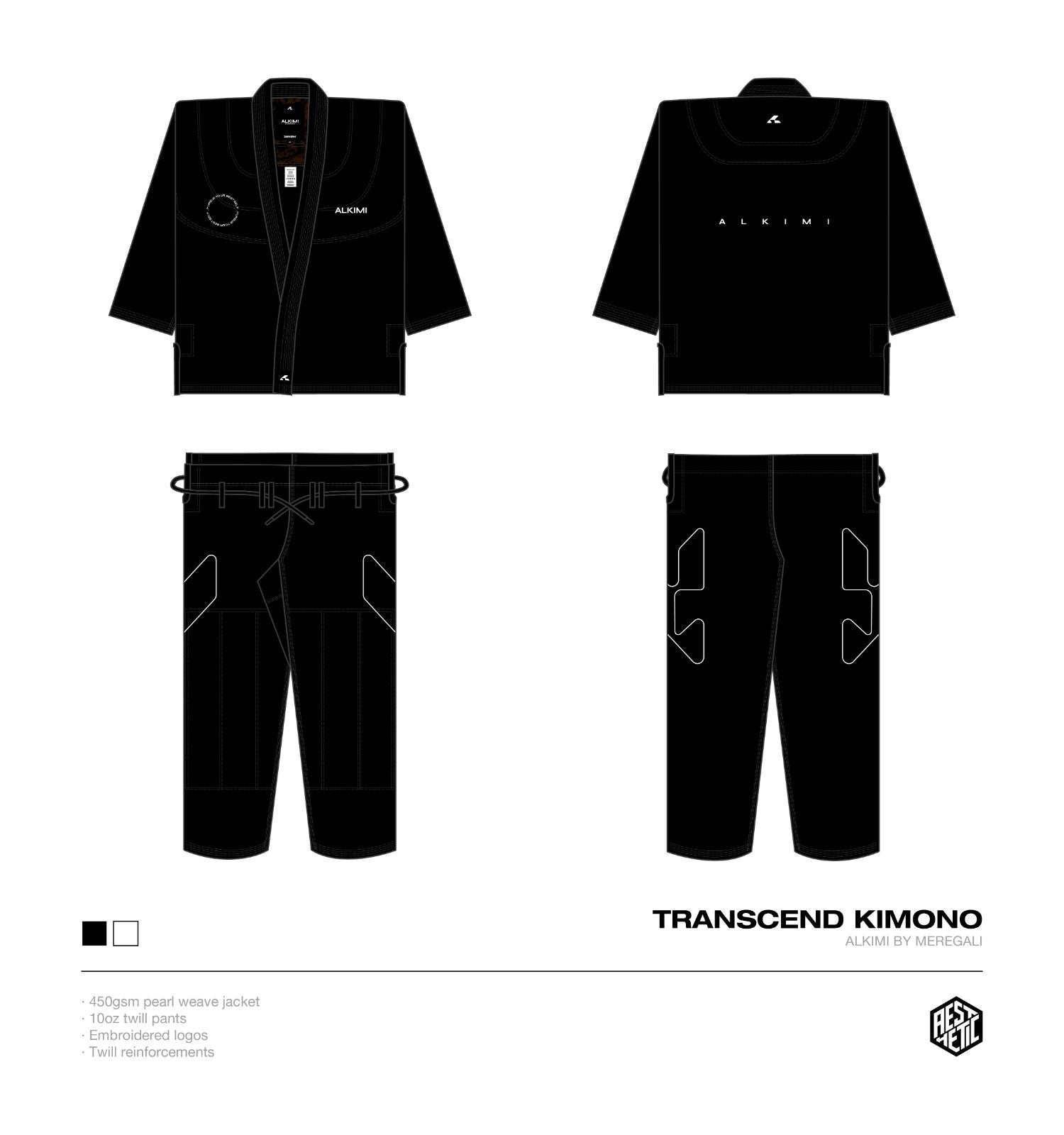 KIDS TRANSCEND KIMONO - BLACK